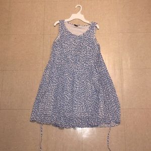 White and Blue Butterfly Dress